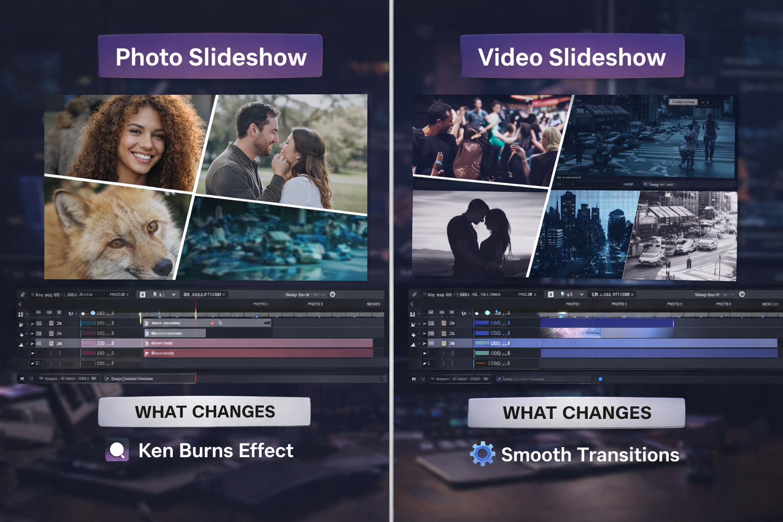 After Effects Slideshow Templates: Photo vs Video What Changes