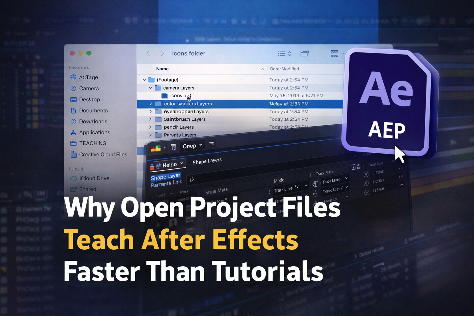 Why Open Project Files Teach After Effects Faster Than Tutorials