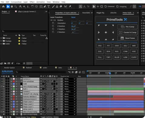 After Effects project preview