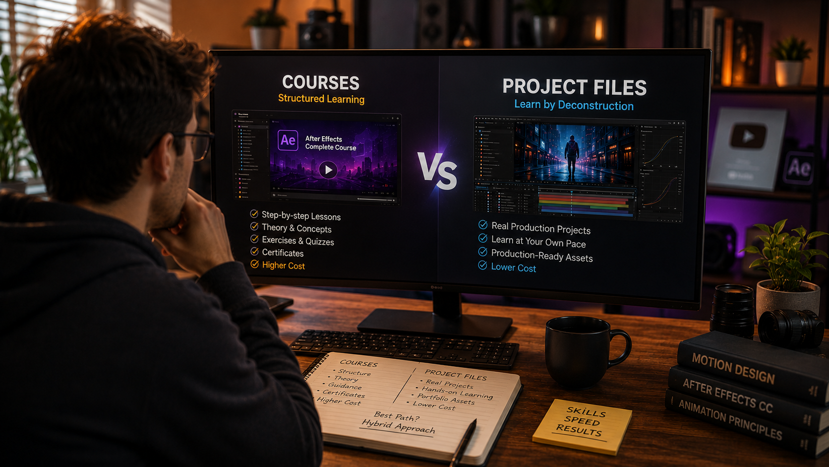 After Effects Courses vs Project Files: Which Teaches Faster